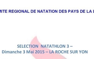 Liste des qualifiés pour le Natathlon Régional