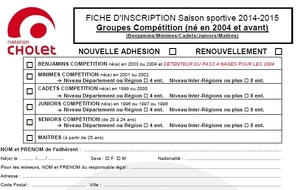 Inscriptions 2015/2016