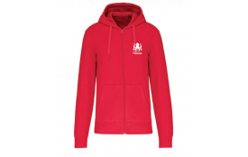 SWEAT ZIPPE à capuche rouge Enfant